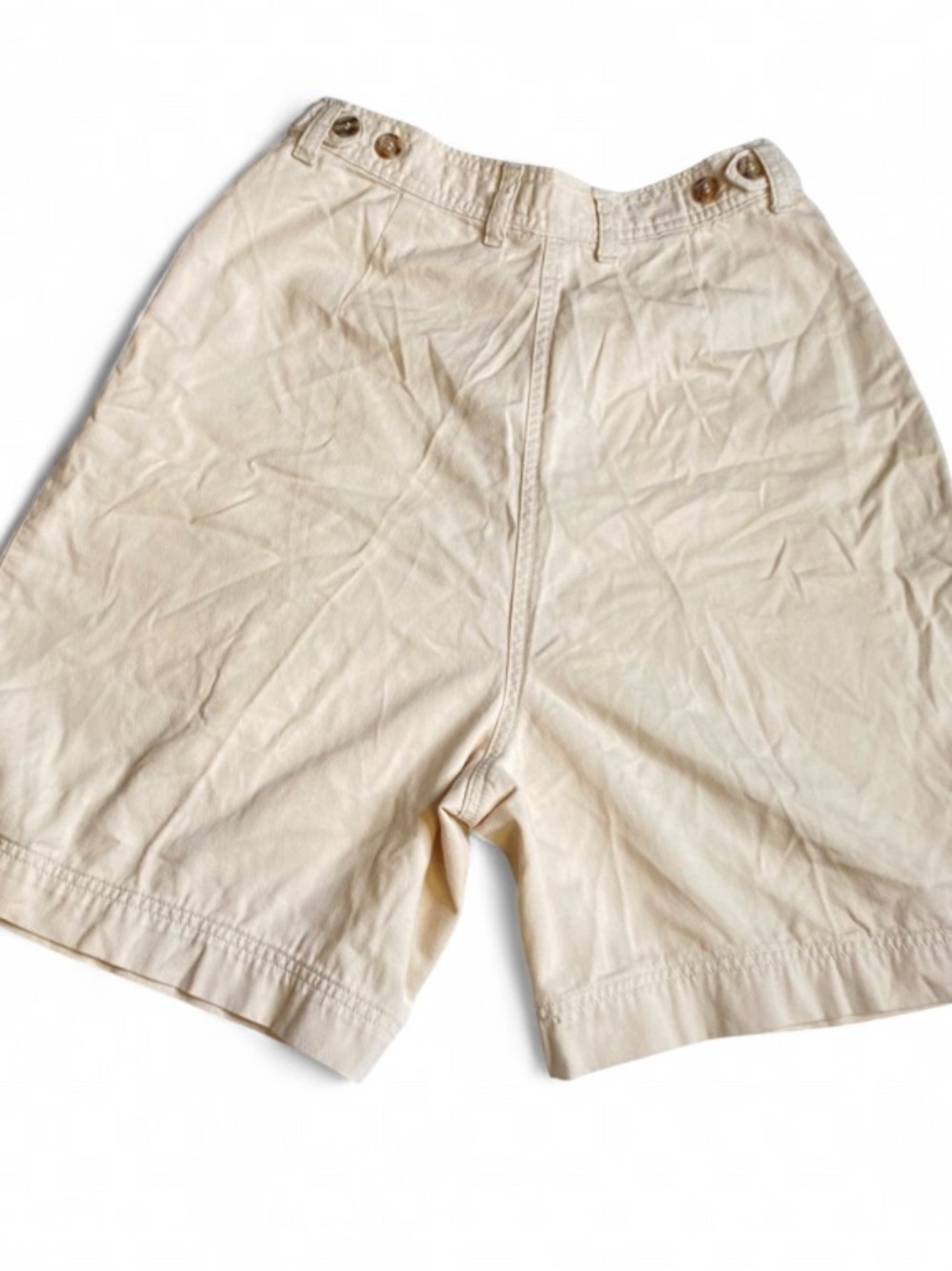 Averroe High Rise Pleated Shorts Cream Cotton Size 6 Minimalist - Picture 3 of 8